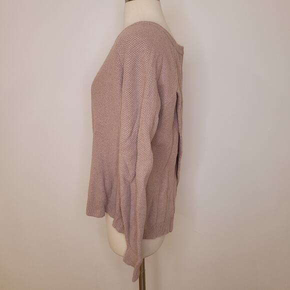 Madewell Province Crossback Sweater Pink Knit Size Medium Classic Neutral - Picture 5 of 12